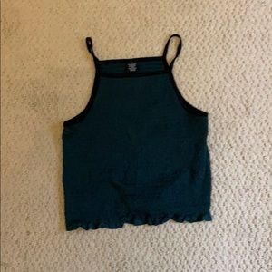 Green crop top.